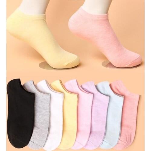 2With Boy Cotton Socks Autumn Shallow Mouth Simple Handsome All Black Solid Color Low socks Summer Tube Socks Female Black