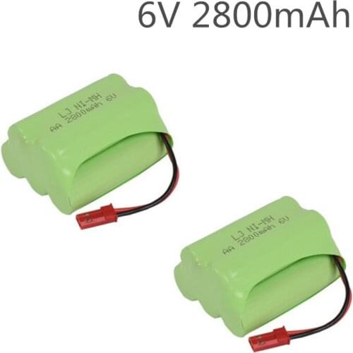 2pcs 6v 2800mAh NI-MH Battery 6V Ni-MH Battery Pack For RC Toy Car Boat GUN TANK Truck Trains RC Toy Model Battery