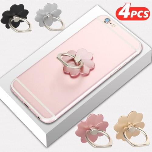 4PCS Flower Finger Ring Holder For iPhone 11 12 Mobile Phone Holder Desk Stand Finger Grip on For Samsung S20 Xiaomi Poco X3