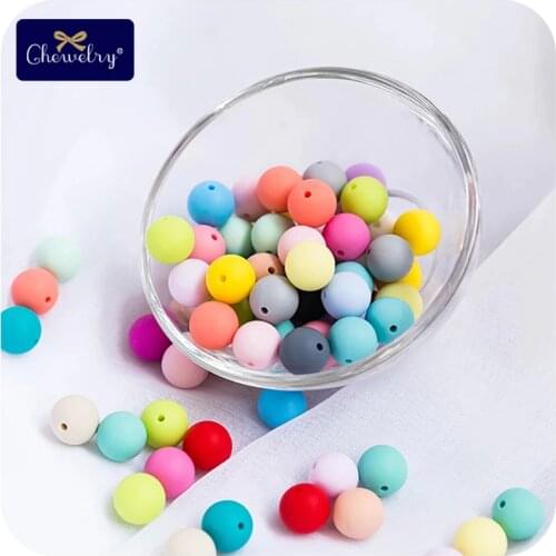 40pc 15mm Silicone Teething Beads Food Grade Silicon Beads DIY Nursing Bracelet Necklace Pacifier Chain Clips Gift Baby Products