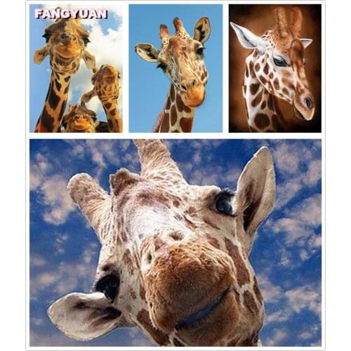 Cute Animal 5D Diy Diamond Art Painting By Numbers Giraffe Embroidery Diamond Mosaic Cross Stitch Kits Picture Home Decoration