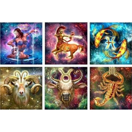DIY constellation map animal Diamond Painting Square round diamond Cross Stitch Drill Embroidery Manual For Home Decor JX196