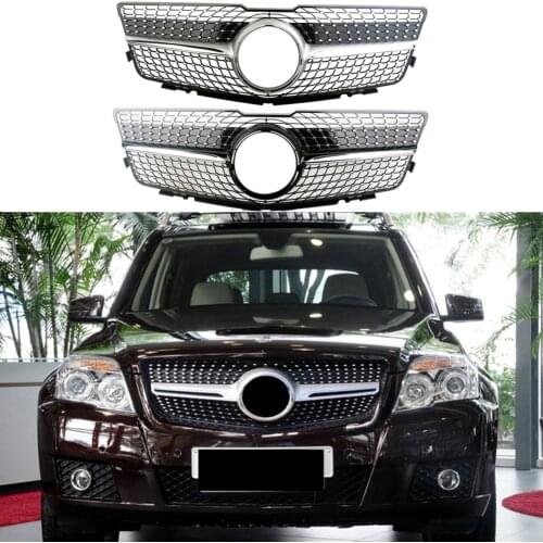 Car Front Racing Billet Bumper Grille Upper Facelift Grill For Mercedes-Benz X204 GLK Class 2008 2009 2010 2011 2012 Diamond
