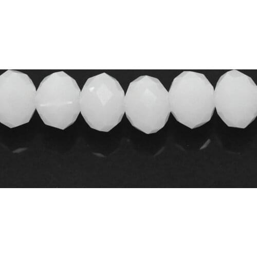 DoreenBeads White Crystal Glass Faceted Rondelle Beads 8x6mm,Approx 140Pcs (B20108), yiwu