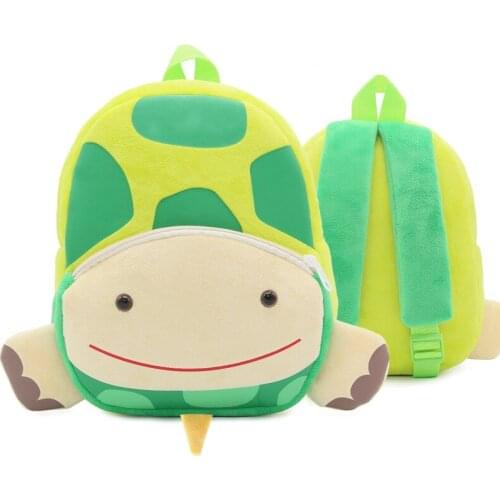 Children School Backpack Cartoon Turtle Design Comfortable Soft Plush Material For Toddler Baby Kindergarten Kids Snacks Bag
