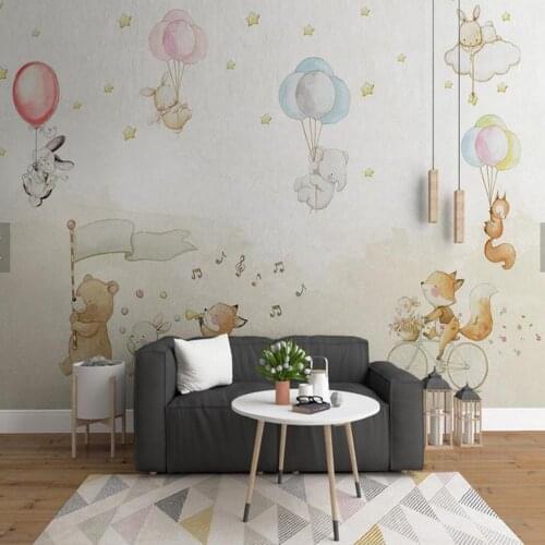 European Carton Animal Balloon Kids Bedroom Mural Home Wall Decor Landscape Creative 3d Wallpaper Custom Contact Paper