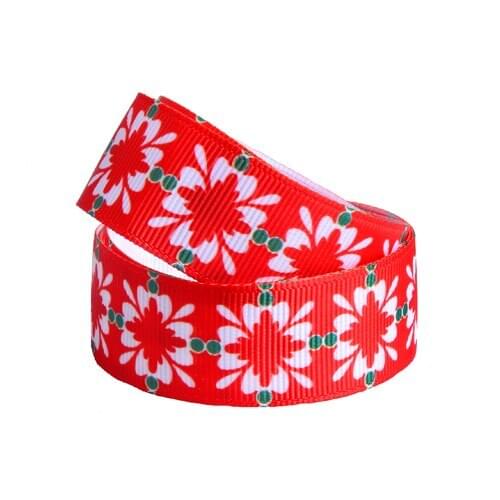 FLRA Ribbon (50yards/lot) Red patterns Christmas celebrate grosgrain ribbon