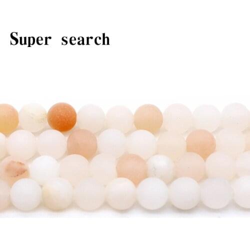 Matte Orange Light pink Aventurine Jades Gem Beads 15" Strand4 6 8 10 12mm Pick Size For Jewelry Making Bracelet
