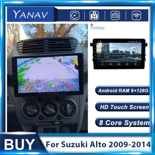128G 2Din Android Multimedia Player GPS Navigation Car Radio For Suzuki Alto 2009-2014 Auto Stereo Receiver Video Touch Screen