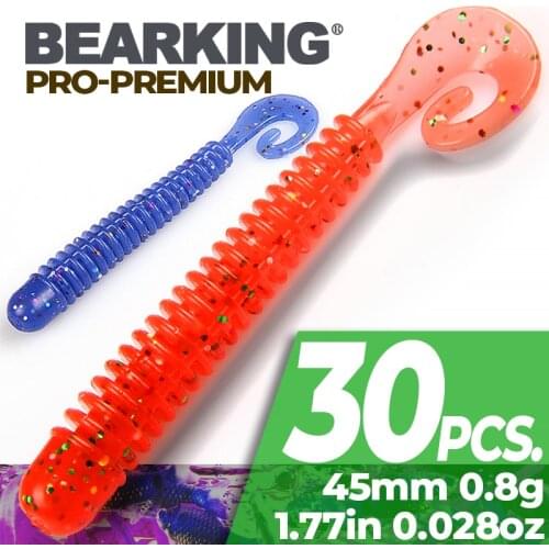 BEARKING 2019 new hot 45mm 0.8g 30pcs / bag G tail Soft Baits Fishing Wobbler Bass Bait Artificial Fishing soft Lure Tackle