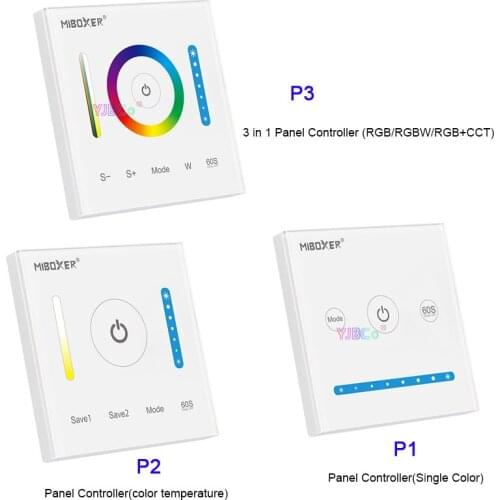 Miboxer Wall-mounted 86 touch Panel DC12V 24V Max10A Single color/CT/RGB/RGBW/RGB+CCT LED Strip Controller 3 in 1 dimmer Switch