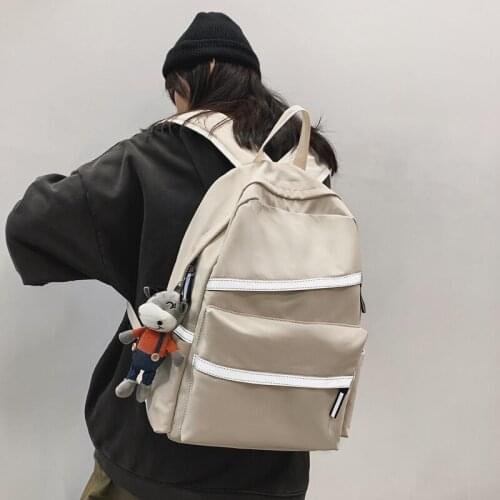 New Reflective Strap Women Travel Backpack Nylon SchoolBag for Teenage Girls Lady Laptop Backpack Fashion Student Book Rucksack