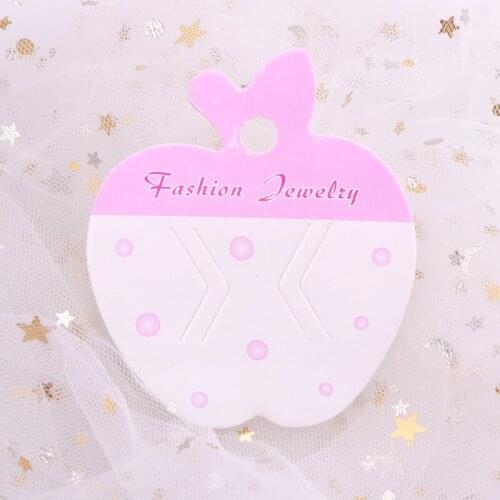 Wholesale 100pcs/lot Cute Hairpin Paper Jewelry Display Card Mini Apple Shape 6.5x7.5cm Fashion Hair Accessories Packaging Cards