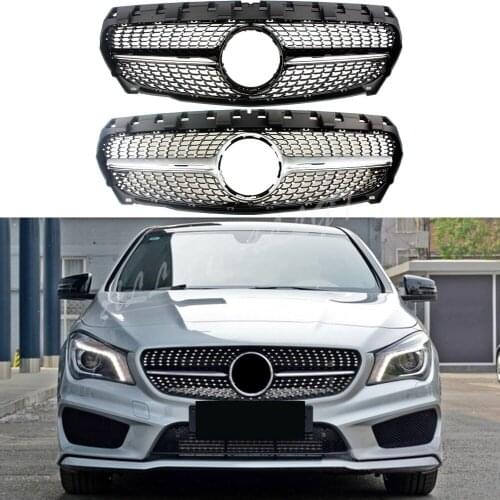 Car Front Racing Billet Bumper Grille Cover For Mercedes Benz W117 CLA Class 2014 2015 2016 Diamond