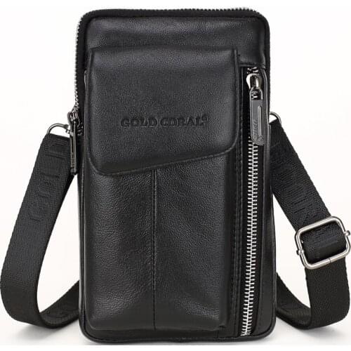Genuine Leather Belt waist bags Men Small Fanny Pack Shoulder Bag Phone Pouch Male Casual Crossbody Messenger Bags Coin Purse