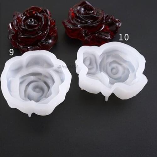 DIY Jewelry Crystal Epoxy Mould Mirror Three-dimensional Flowers Bright Flower Silicone Mold Making Cake Fondant Handmade Crafts