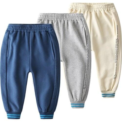 Fashion Boy pants For 2-6Years Autumn Solid Boys Casual Sport Pants Infant letter Trousers kids clothing Children Trousers