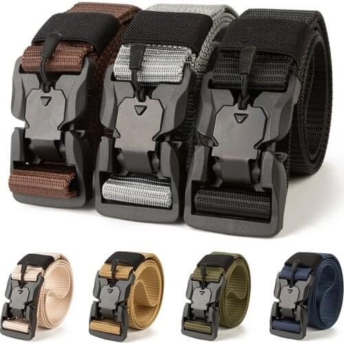 Tactical Belt Hard PC Quick Release Magnetic Buckle Military Belt Soft Real Nylon Sports Accessories