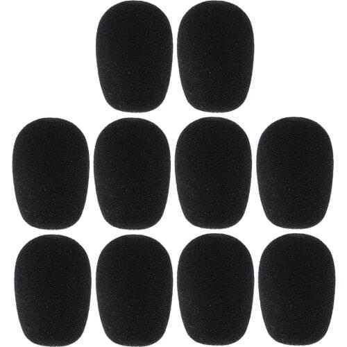 10 Pack Handheld Microphone Foam Windshield Sponge Mic Cover Black