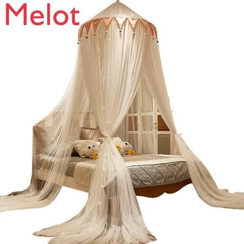 High-End Luxury Fashion Mosquito Net Hanging Dome Mosquito Net Modern Household Summer Mosquito Net Floor Type Bed Curtain
