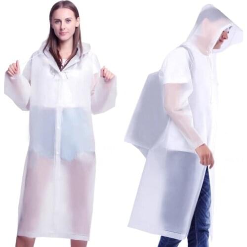 Women Men Raincoat Transparent Impermeable Waterproof Rainwear Thickened Poncho Raincoat Hooded Rain Coat Environmental Travel
