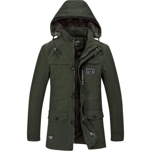 Winter Man Increase Down Cotton-padded Clothes Jacket Mens Will Code Even Cotton Cap Pure Cotton Youth Long Fund Mens Wear