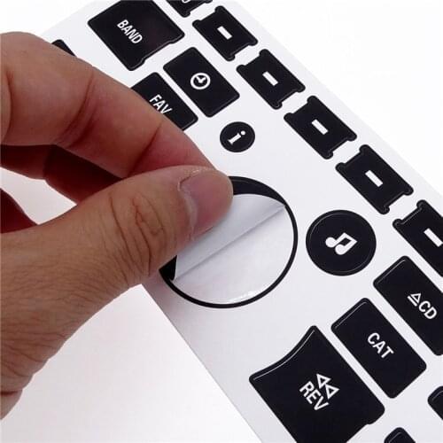 1 Set Radio Stickers Button Repair Kit Decal for Chevrolet Silverado Cadillac Tahoe Escalade Buick Enclave GMC Acadia GM Vehicle