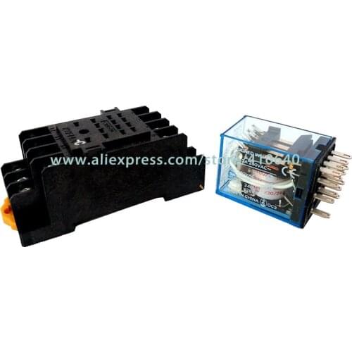 1 Piece Supreme Good Quality MY4N-J intermediate relay 220V/24V AC with good quality Socket Base Other Voltage in Large Stock