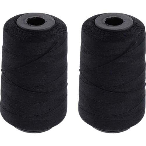 2Pcs Black Weaving Thread Spool 902 Yards for Wig Making Sewing Thread Hair Weft Weaves Extensions Braids - 825m