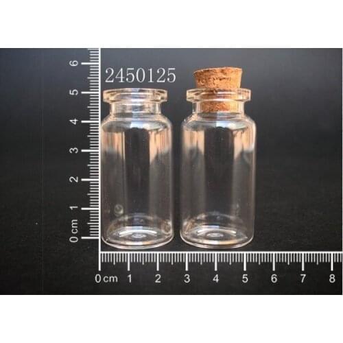400 pcs 12ml 24x50mm Small Clear Glass Bottle Vial Pendant With Cork and Hook For Wedding Holiday Decoration Christmas Gifts