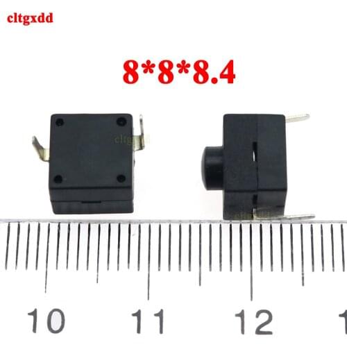 5pcs Small Micro Self Locking Switch 8*8*8.4 Wit 2 Feet With Lock Light Touch Switch Button Switch L068-A DC30V1A