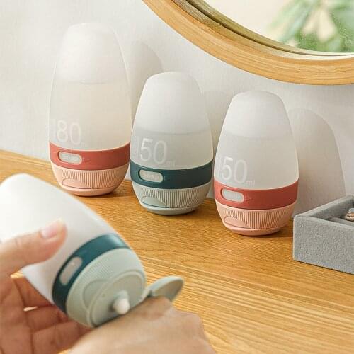 50/80ml Silicone Bottling Portable Leak-Proof Bottle Lotion Shampoo Shower Gel Bottle Empty Refillable Cosmetics Containers