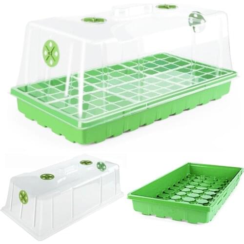 6/12 Hole Seedling Box With Adjustable Ventilation Cover Seed Planting Box Horticultural Hydroponic System Tray Nursery Potted