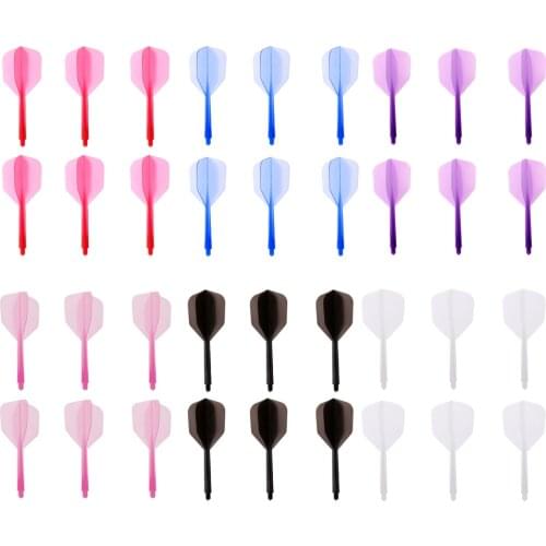 6 Pieces ABS Plastic Transparent 2BA Thread Dart Shafts with Dart Flights Connection