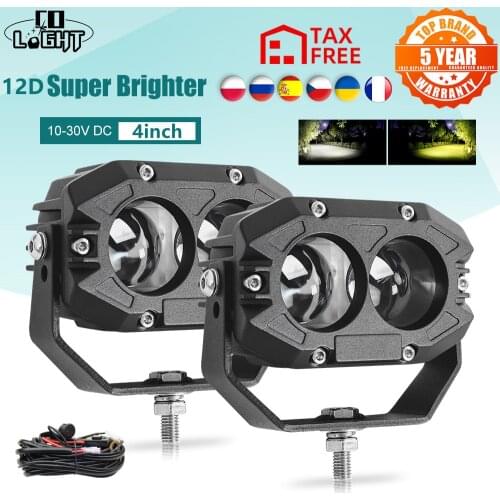 CO LIGHT 4" High Power Flood/Spot Led Work Light Bar White Yellow Led Light Bar Offroad Truck Car Motorcycle Motorbike Scooter