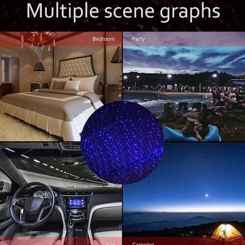 USB Car Interior Atmosphere Starry Sky Lamp Ambient Star Light LED Projector Roof Star Light car light interior