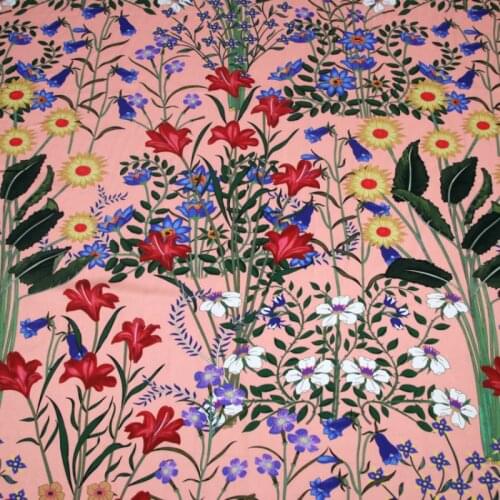 145cm Italian printed fabric fashion dress scarf fabric polyester material diyparent-child fabric wholesale polyester cloth