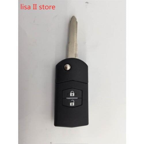 Button Remote Key Fob Shell Case Folding Flip With Uncut Blade For Mazda 3 5 6 Free Shippping