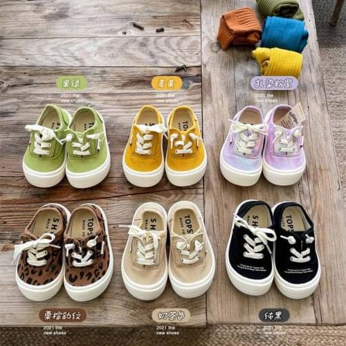 2021 New Spring Children Canvas Shoes Girls Sneakers Breathable Fashion Kids Shoes For Boys Casual Shoes Student Flat Hot Sale