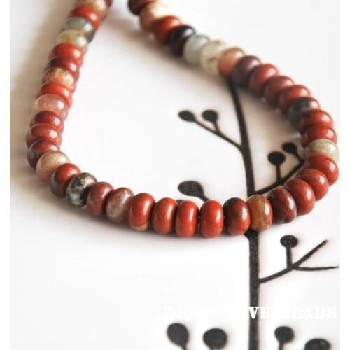 Wholesale 14.5"/38cm natural red stone mixed color disc rondelle spacer diy jewelry making DIY for women