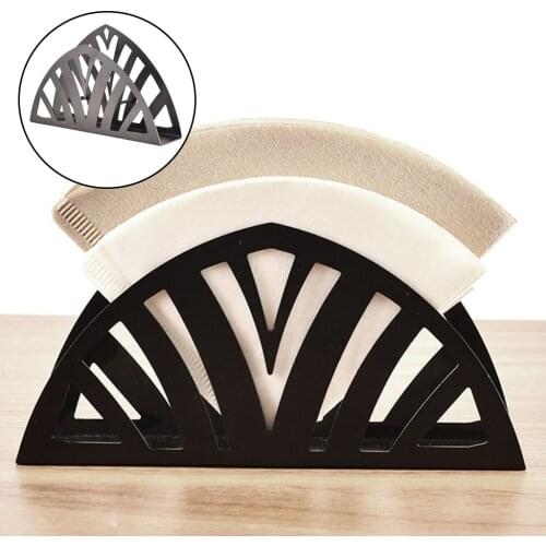 Iron Metal Coffee Filter Holder Coffee Paper Storage Rack Coffee Filter Paper Stand for V-Shaped and Fan-Shaped Paper