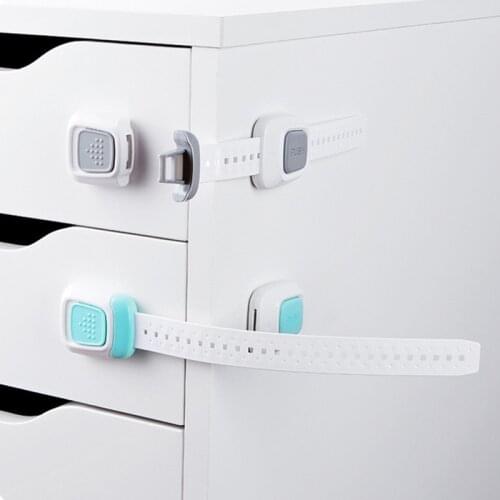 Multi-function double button baby anti-clip cabinet door lock refrigerator lock child safety protection drawer lock toilet lock