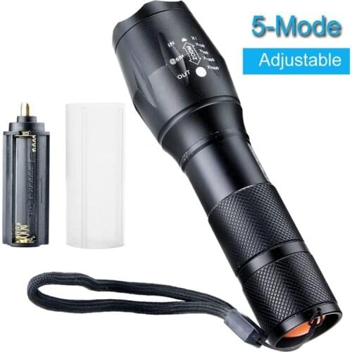 Powerful Led Flashlight 3000 lumen lanterna led LED Zoomable Focus Torch Lamp AAA/18650 lampe for camping hiking fishing