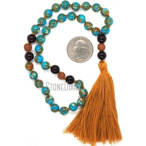 MU26448 Synthetic Stone Tassel Style Allah Islamic Muslim Prayer Beads Eid Gift Tasbih Tasbeeh Jewelry