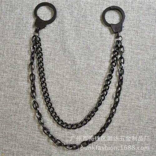 Men Trousers Pants Wallet Keychain Gray Black Skull Horns Bullet Shape Pendant Metal Link Waist Chain Punk Jean Heavy Chain BL32