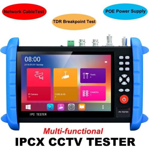 Newest Professional CCTV Tester Monitor multi-functional 7 inch display IPC Tester H.265 4K IP 8MP TVI CVI AHD SDI CVBS OPM VFL