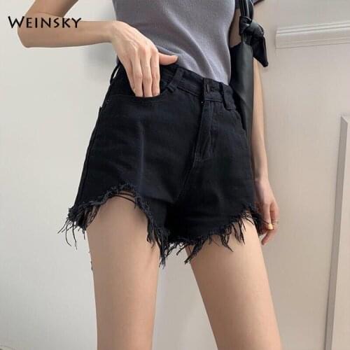 New Women Fashion Denim Zipper Shorts Summer Casual Style Ripped Jeans