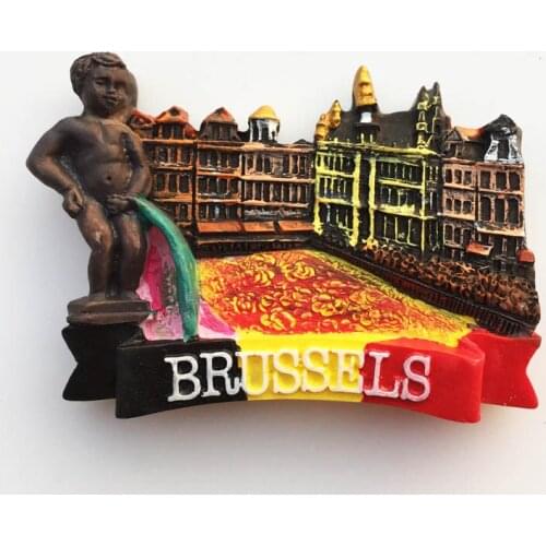 Belgian capital Brussels Diaper Child Flower Square tourist souvenir magnetic fridge magnet collection souvenir