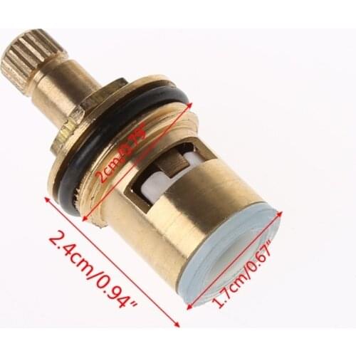 2 Pcs Faucet Replacement Brass 1/4 Turn G1/2" Ceramic Disc Cartridge Hot Cold Tap Valve