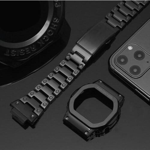 Stainless Steel Bezel Strap watchband For Casio G-shock DW5600 DW5610 Watch Band Case DW5600E GW-M5610 GWB5600HR GW-5000 Bumper